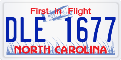 NC license plate DLE1677
