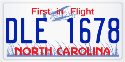NC license plate DLE1678