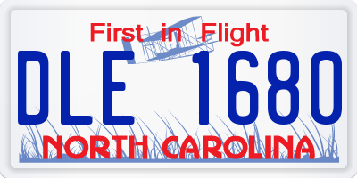 NC license plate DLE1680