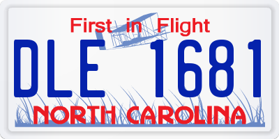 NC license plate DLE1681