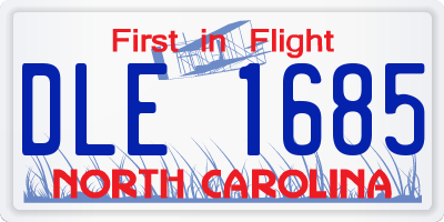 NC license plate DLE1685