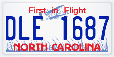 NC license plate DLE1687