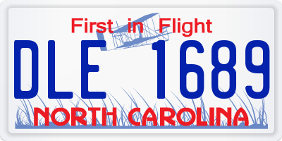 NC license plate DLE1689