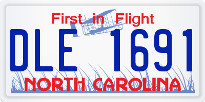 NC license plate DLE1691