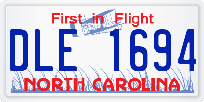 NC license plate DLE1694