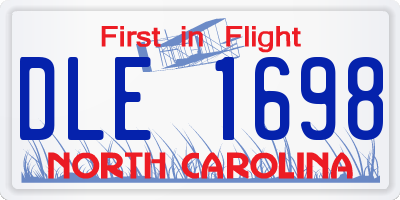 NC license plate DLE1698