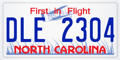 NC license plate DLE2304