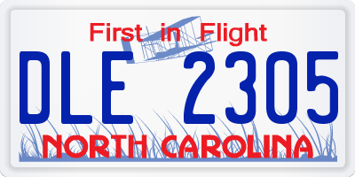 NC license plate DLE2305