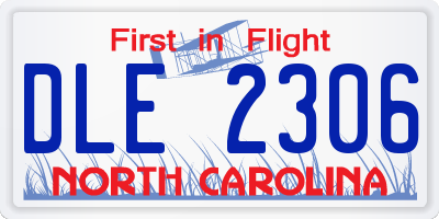 NC license plate DLE2306