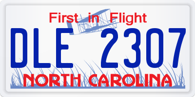NC license plate DLE2307