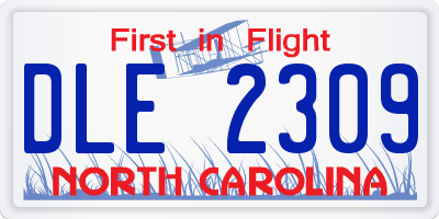 NC license plate DLE2309