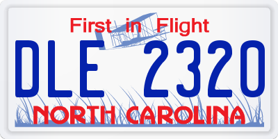 NC license plate DLE2320