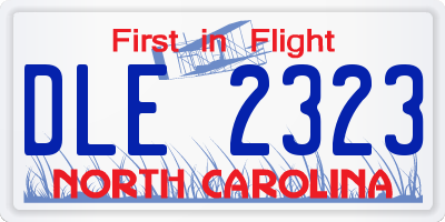 NC license plate DLE2323