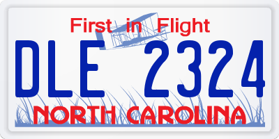 NC license plate DLE2324
