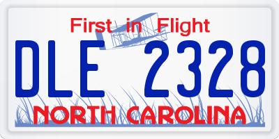 NC license plate DLE2328