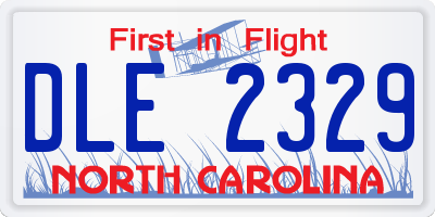 NC license plate DLE2329