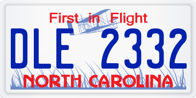NC license plate DLE2332
