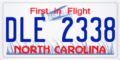 NC license plate DLE2338