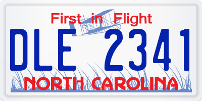 NC license plate DLE2341