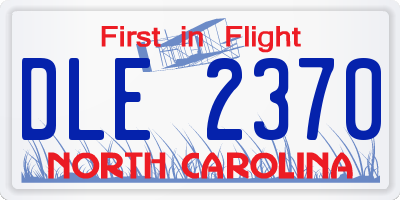 NC license plate DLE2370