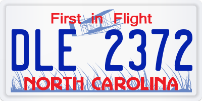 NC license plate DLE2372