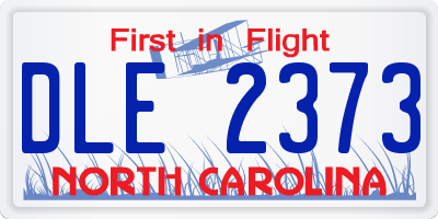 NC license plate DLE2373