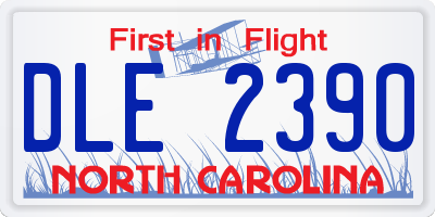 NC license plate DLE2390