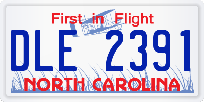NC license plate DLE2391