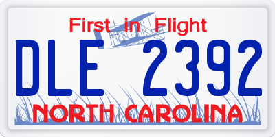 NC license plate DLE2392