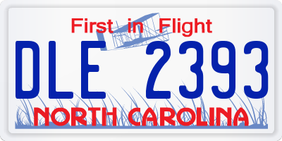 NC license plate DLE2393