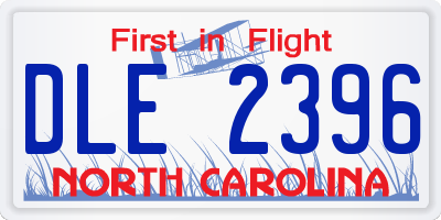 NC license plate DLE2396