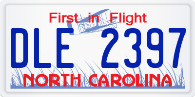 NC license plate DLE2397