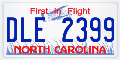 NC license plate DLE2399