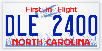 NC license plate DLE2400