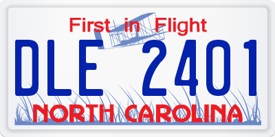 NC license plate DLE2401