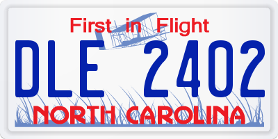 NC license plate DLE2402