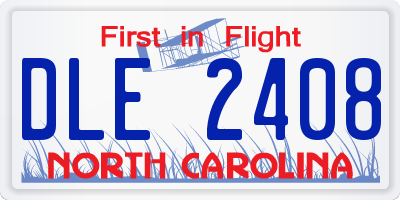 NC license plate DLE2408
