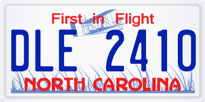 NC license plate DLE2410