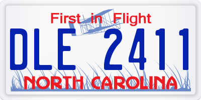NC license plate DLE2411