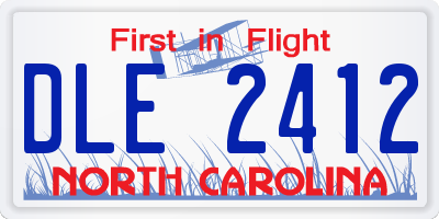 NC license plate DLE2412