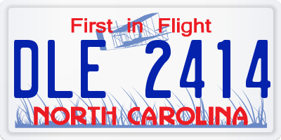 NC license plate DLE2414