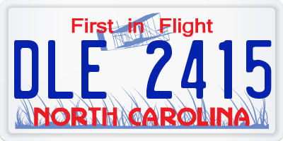 NC license plate DLE2415