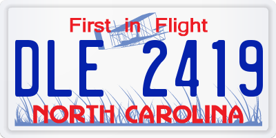NC license plate DLE2419