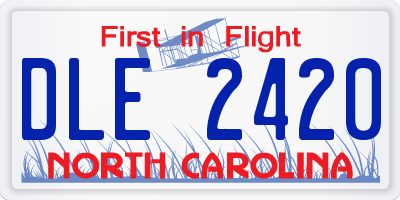 NC license plate DLE2420