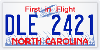 NC license plate DLE2421
