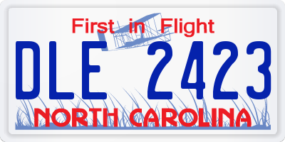 NC license plate DLE2423