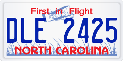 NC license plate DLE2425