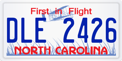 NC license plate DLE2426