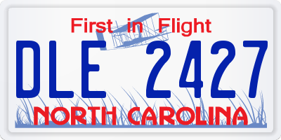 NC license plate DLE2427
