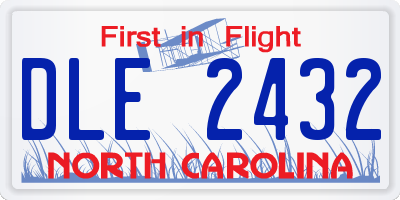 NC license plate DLE2432